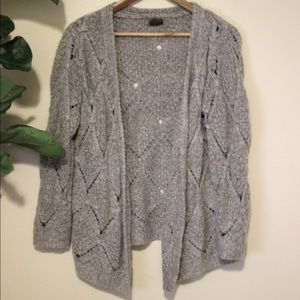 POL Brand, Small Grey Chunky Open Cardigan